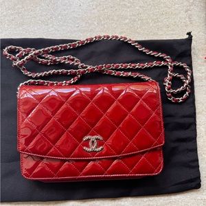 Chanel Brilliant Wallet On Chain Quilted Patent Leather